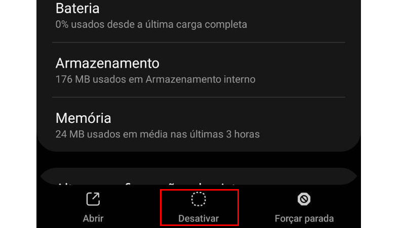 Vá na opção ativar ou desativar