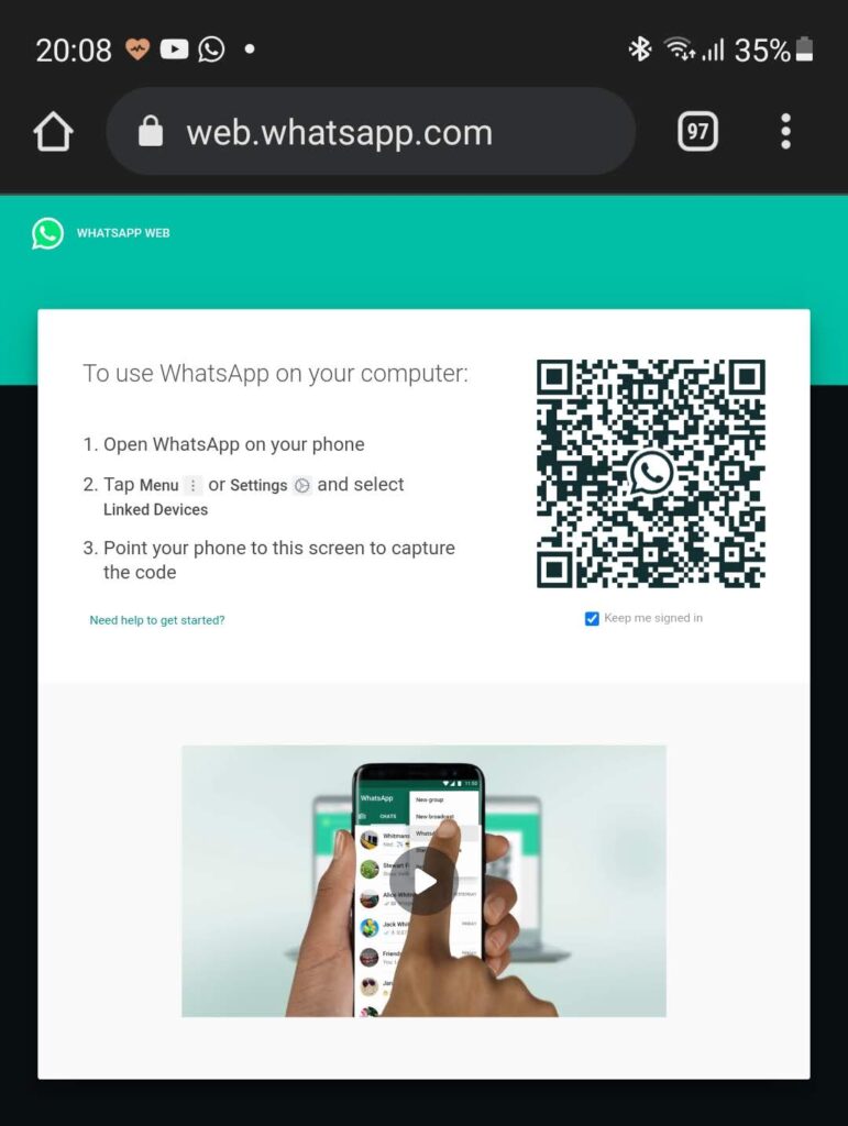 como usar whatsapp web pelo celular