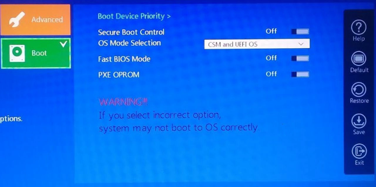 Altere a BIOS - O Windows não pode ser instalado neste disco como resolver