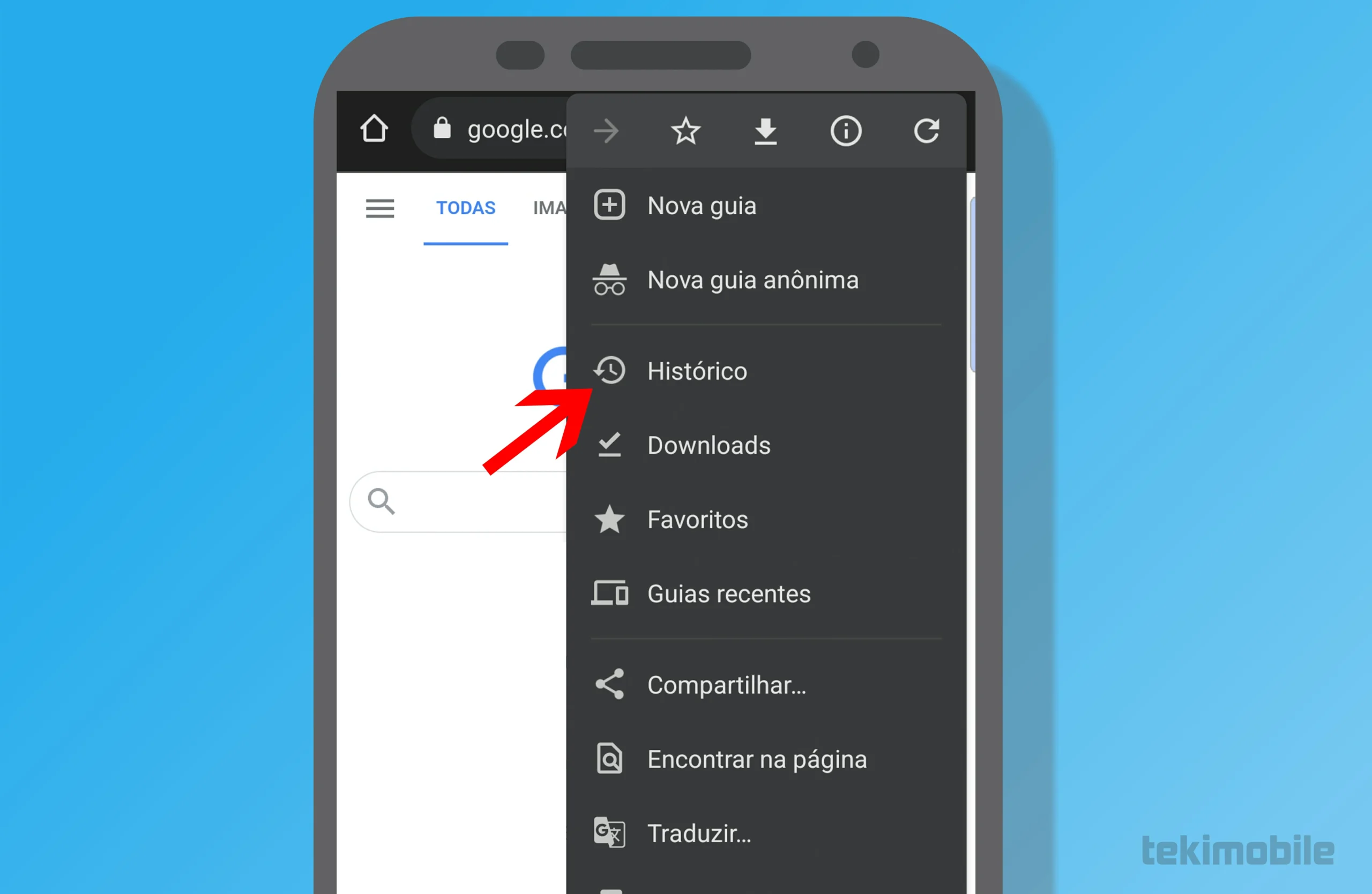 Limpeza cache e cookies Chrome Passo 2
