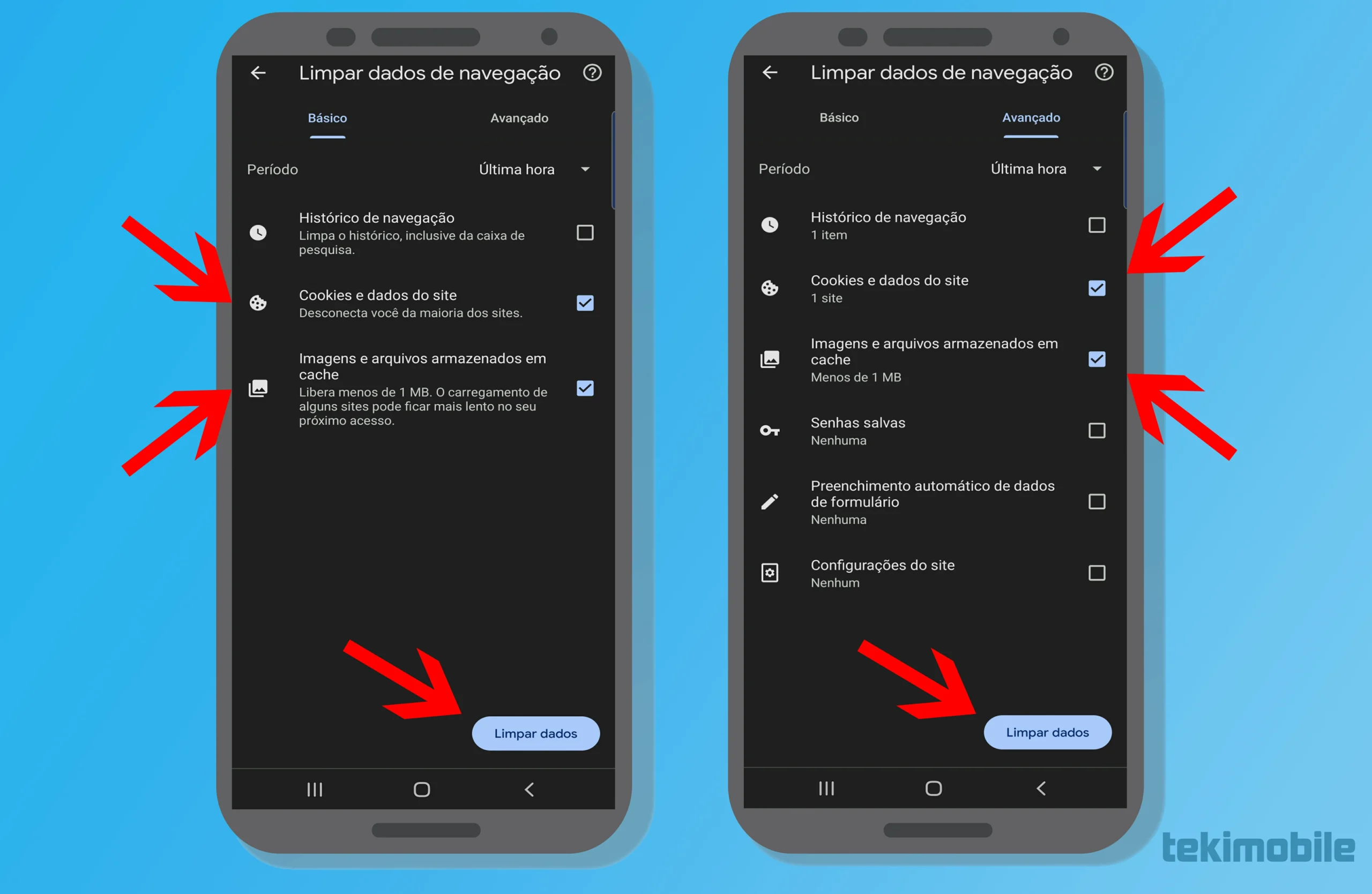 Limpeza cache e cookies Chrome Passo 4
