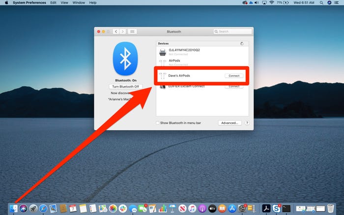 Como conectar o Airpods no Mac