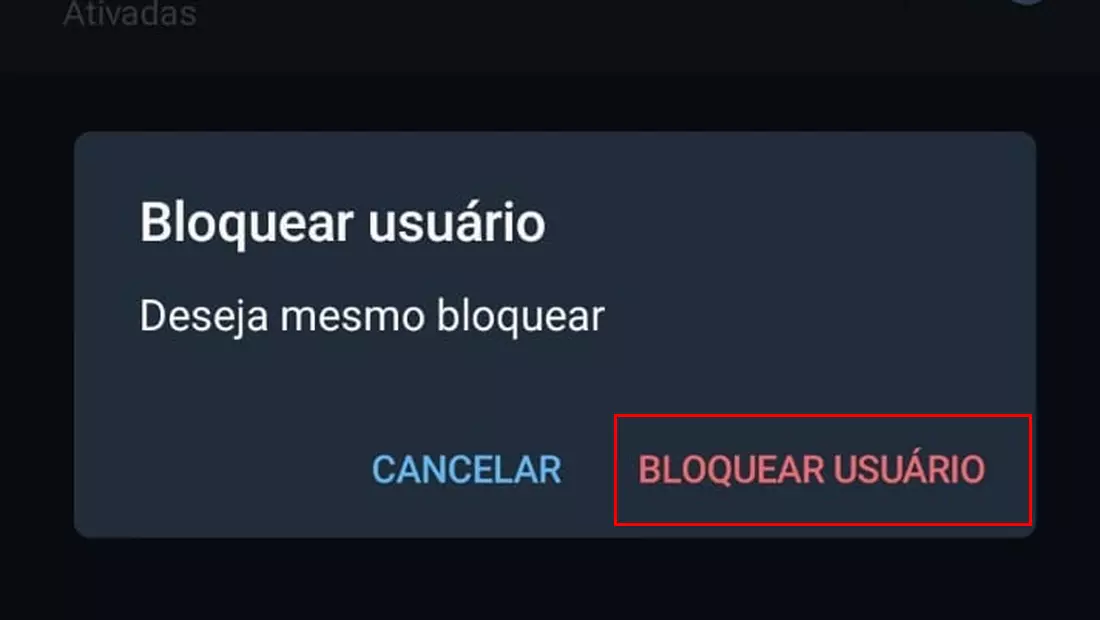 Confirme o processo de bloqueio