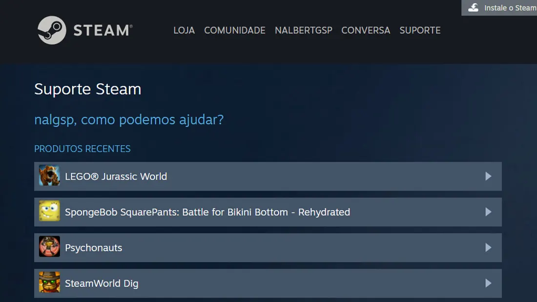 Escolha o jogo que você quer devolver