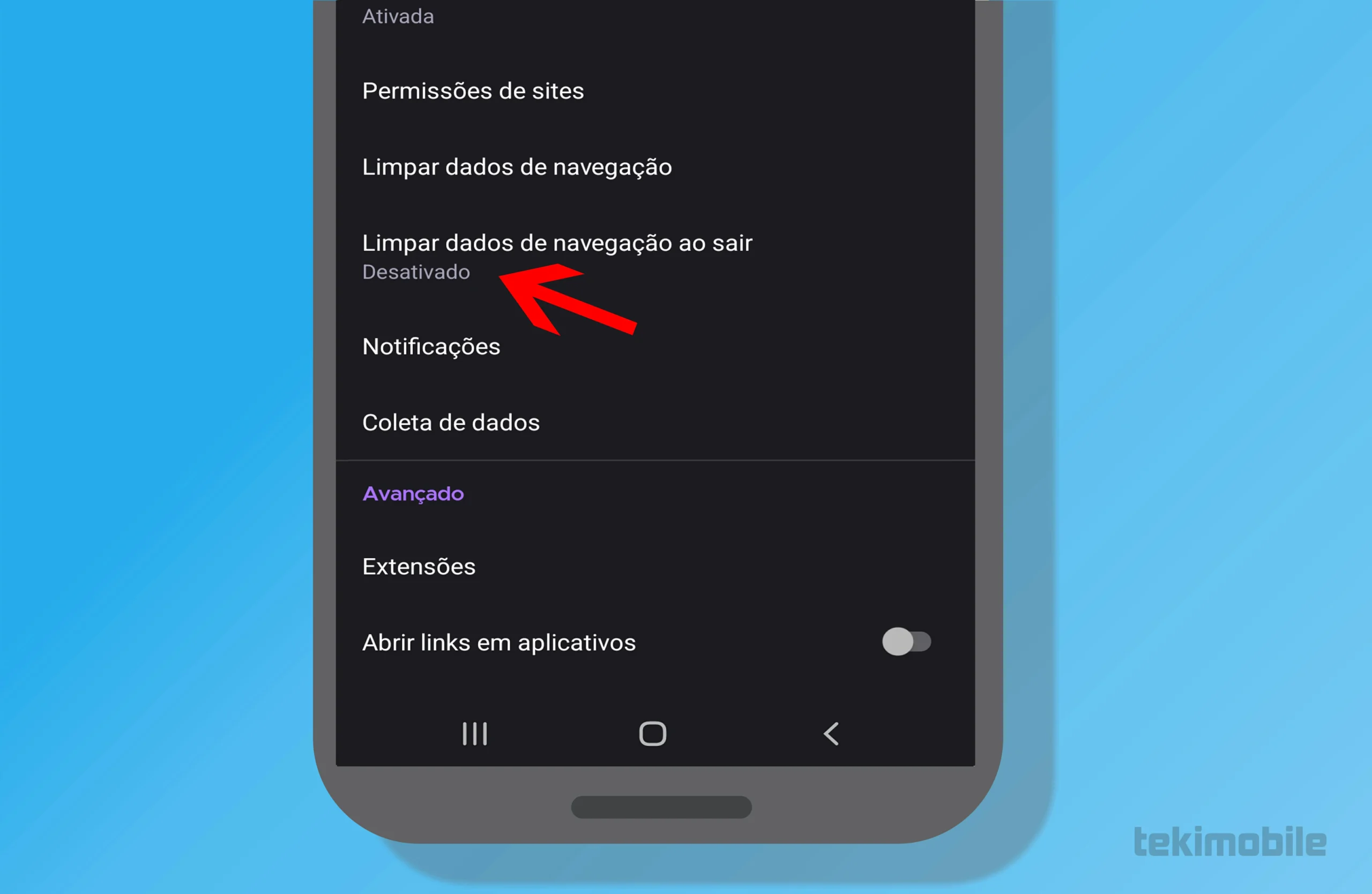 Limpeza cache e cookies Firefox Passo 5