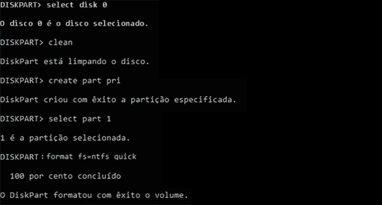 Formate o Disco - O Windows não pode ser instalado neste disco como resolver