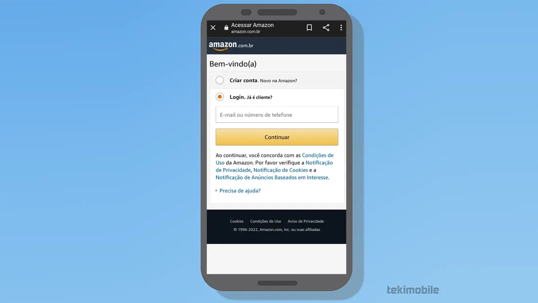 Insira os dados para login e aprenda como cancelar Prime Video