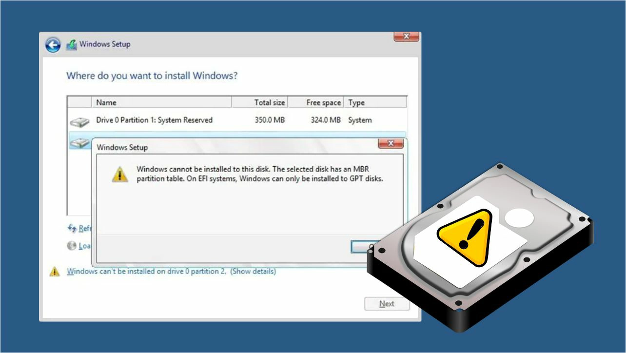 O Windows não pode ser instalado neste disco: 3 maneiras de como resolver
