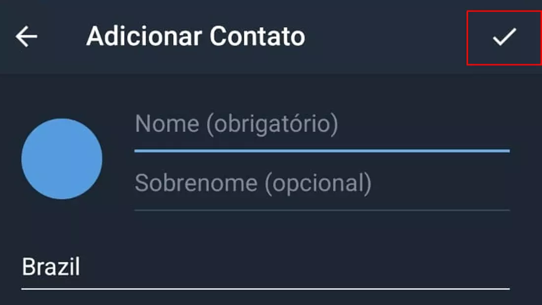 Toque sobre o ícone no canto superior direito