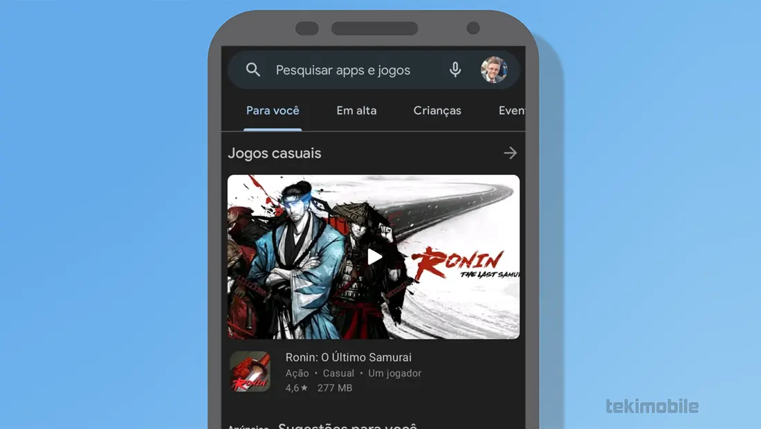 Abra a Play Store no seu celular