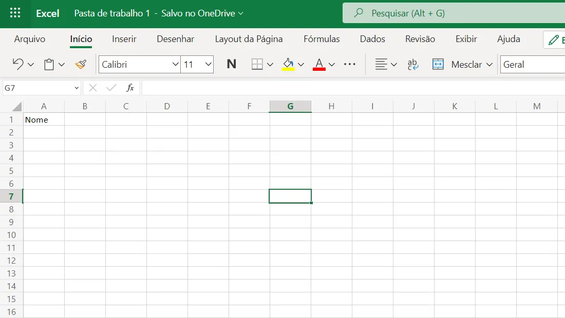Abra o Excel online ou o software no seu computador