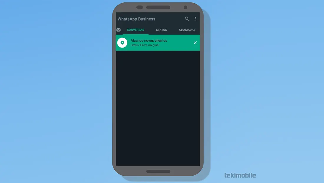 Abra o WhatsApp Business no seu celular