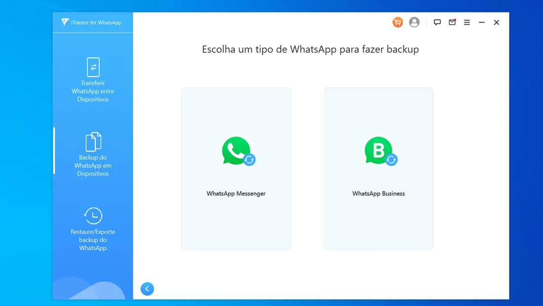 Abra o iTransor no seu computador