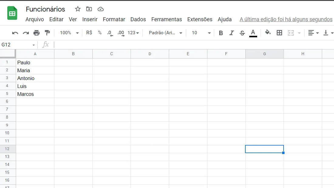 Abra sua planilha no Google Planilhas