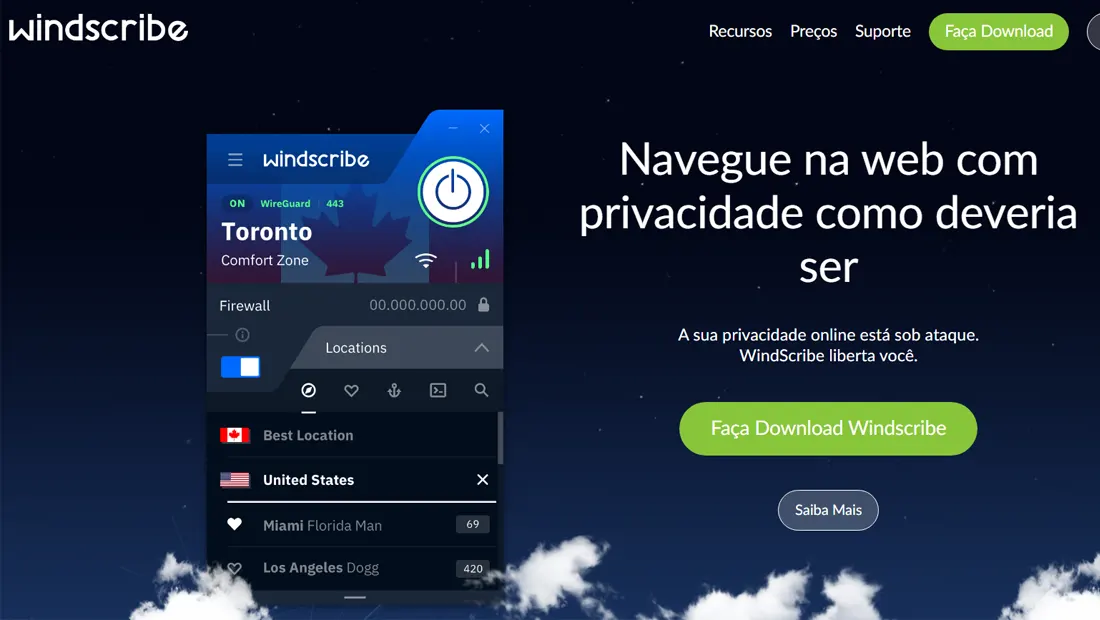 Acesse o site do Windscribe