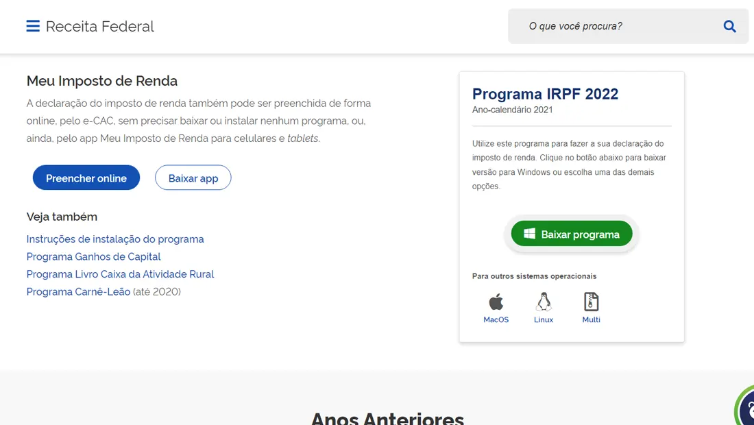 Acesse o site para aprender como declarar seu imposto de renda