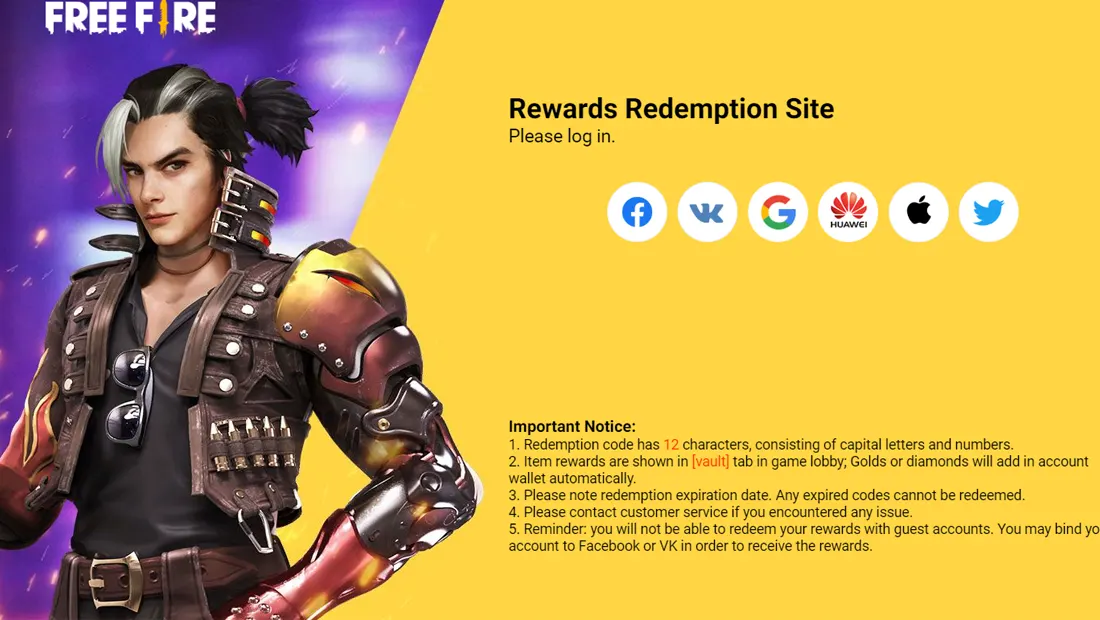 Acesse o site para o resgate de códigos