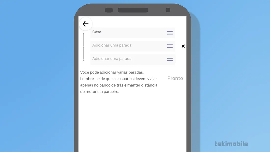 Adicione o endereço que desejar