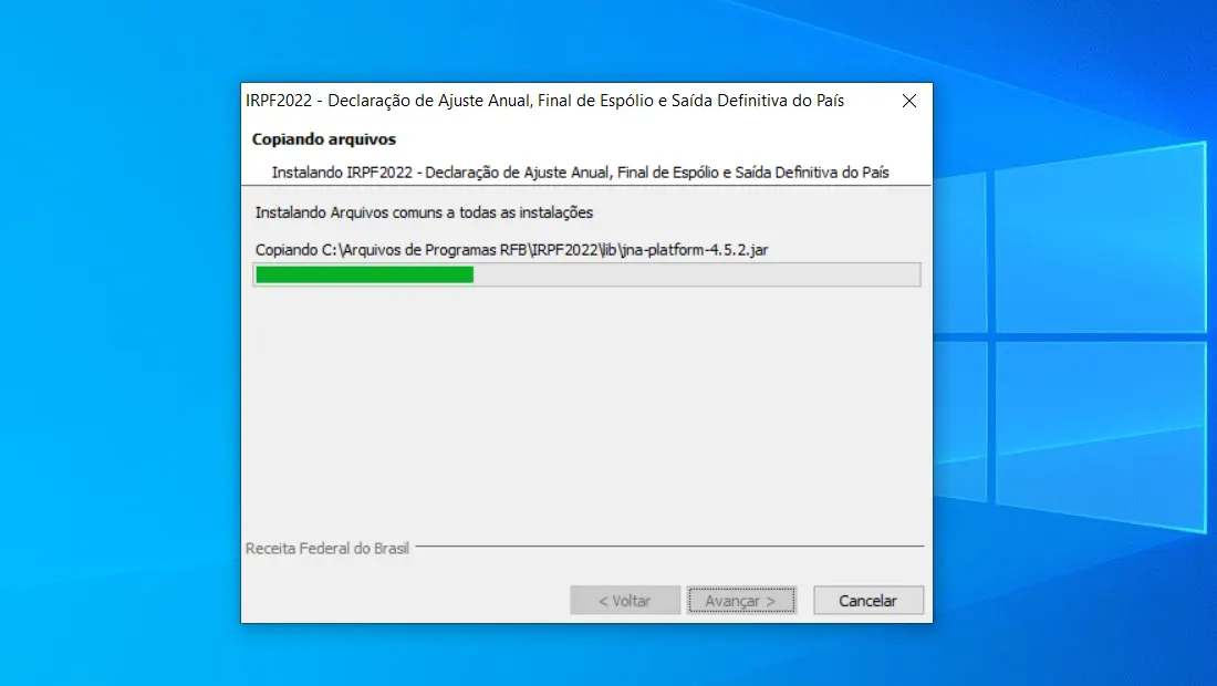 Aguarde ao fim do processo
