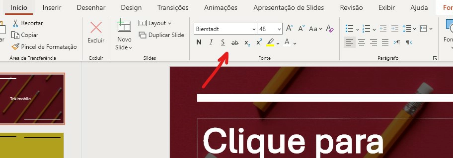 Ajuste o seu texto como quiser com as opções disponiveis - Como colocar marca d água no PowerPoint
