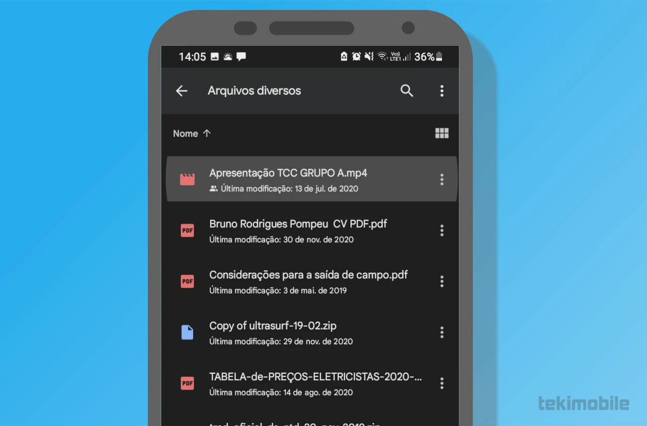 Assim que encontrar o arquivo de vídeo, abra-o no aplicativo para exibir mais opções do arquivo - Como baixar vídeo do Google Drive
