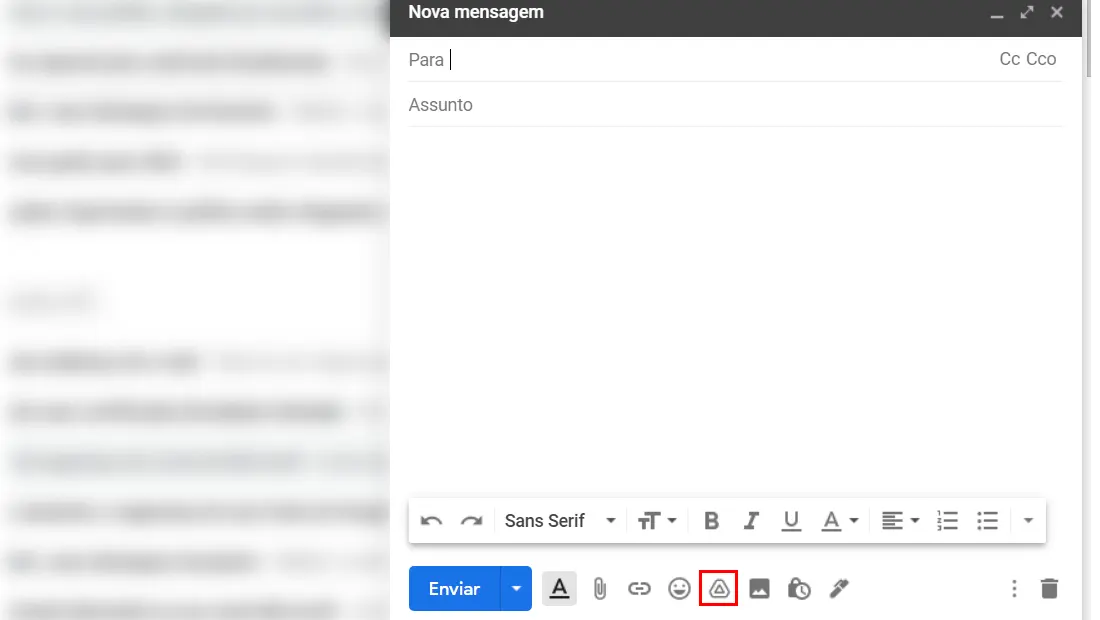 Clique no ícone do Google Drive