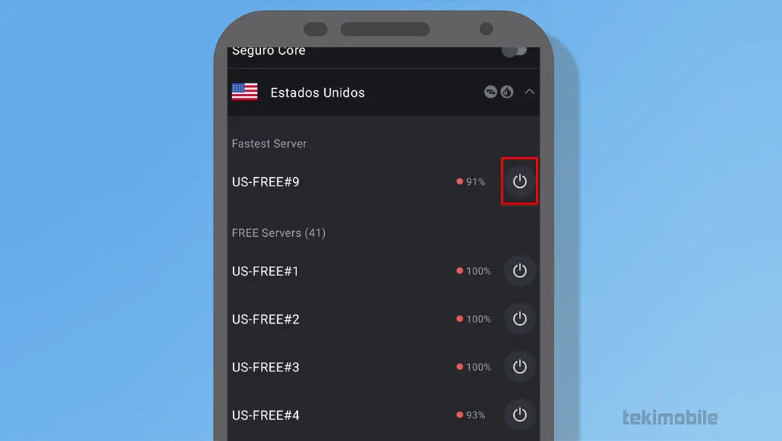 Clique no ícone para conectar