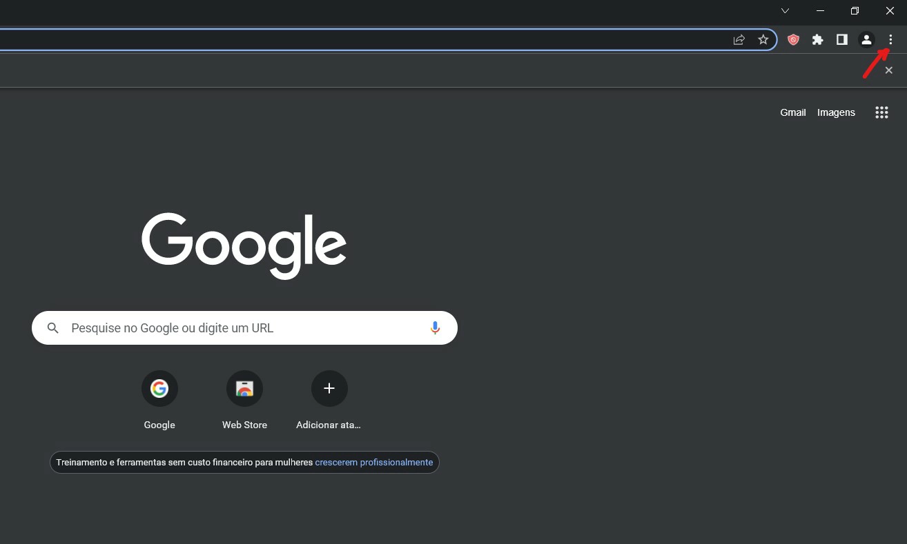 Clique sobre o ícone de três pontos - Como bloquear notificações do Chrome