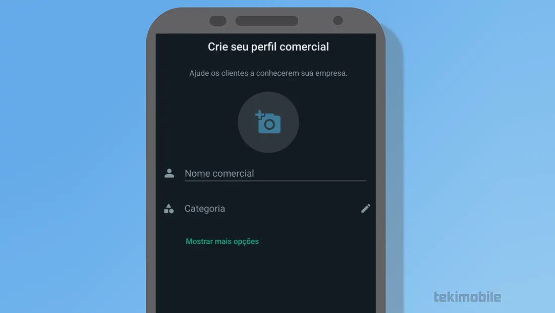 Coloque o nome da sua empresa e categoria