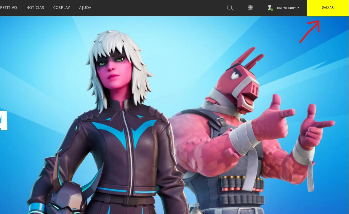 Clique sobew o botão Baixar - Como baixar Epic Games