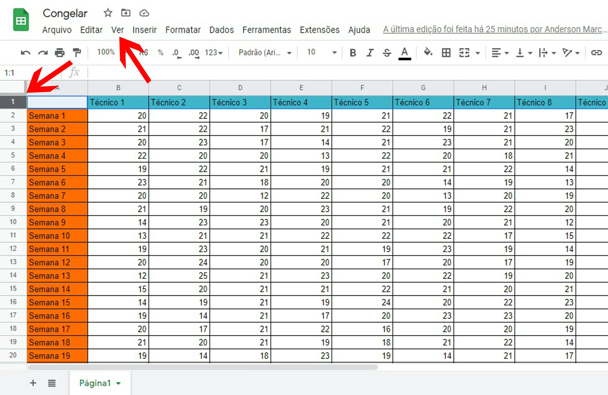 Congelar Planilhas 01
