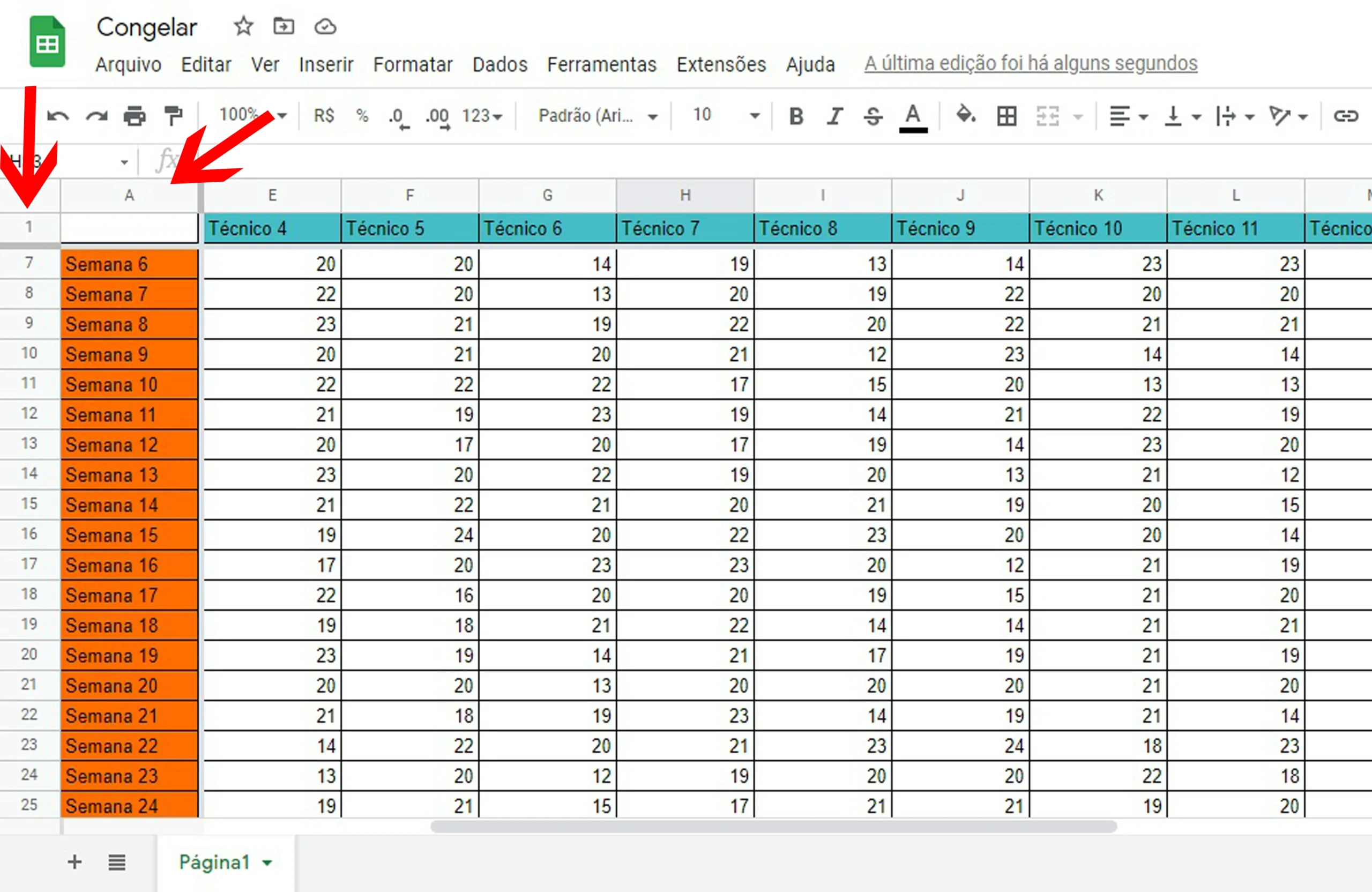Congelar Planilhas 06