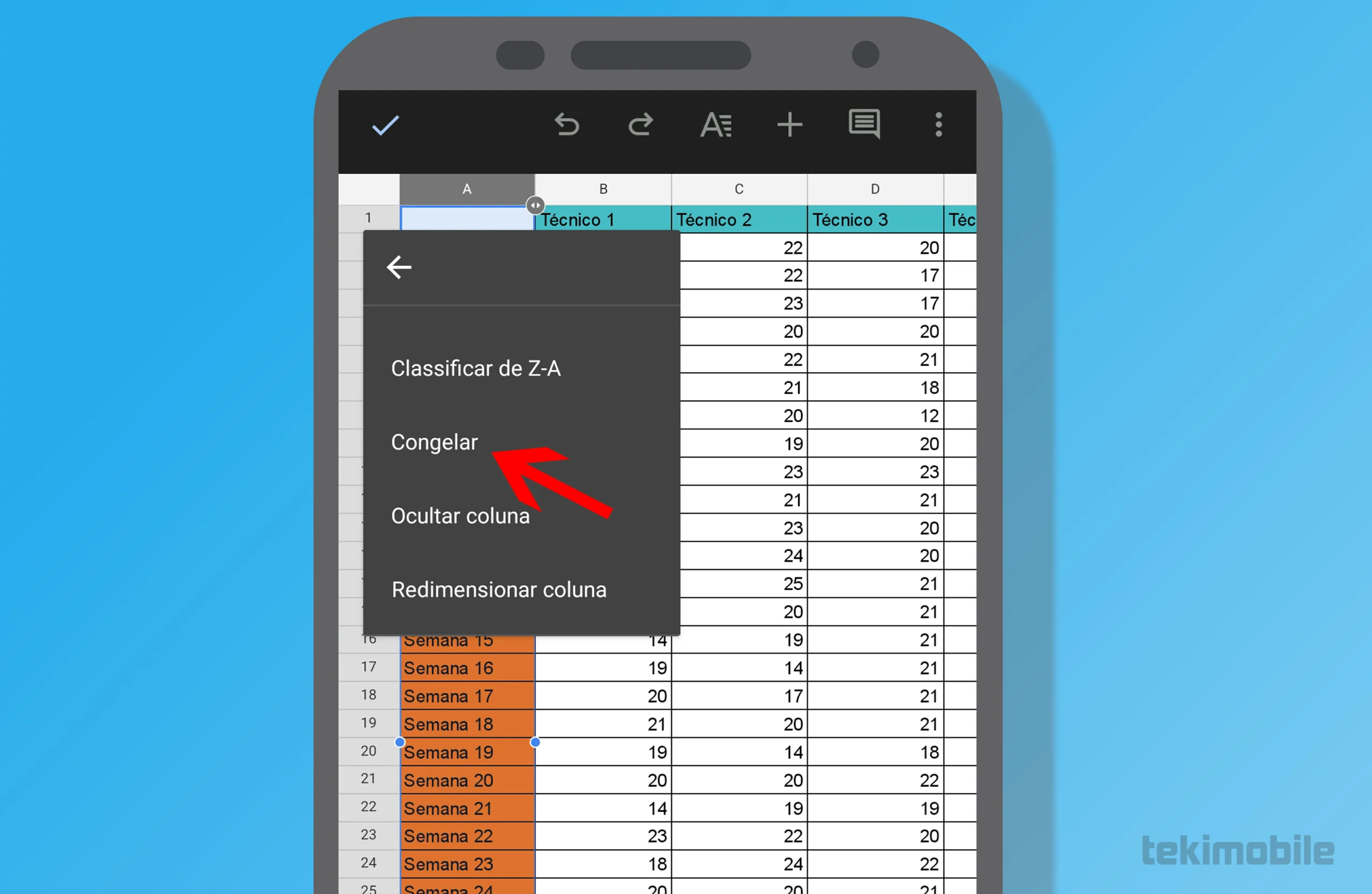 Congelar Planilhas Cel 03