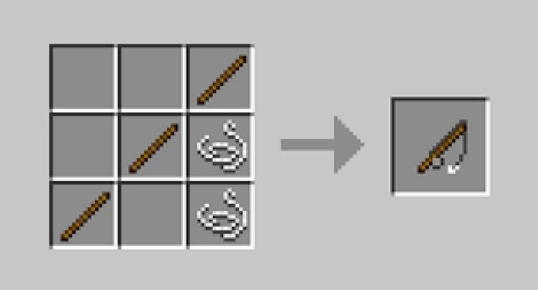 Construa uma vara de pesca - Como fazer sela no Minecraft Construa uma vara de pesca - Como fazer sela no Minecraft