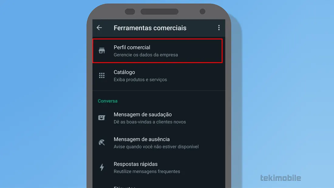 Crie um bom perfil comercial para aprender como vender pelo WhatsApp Business