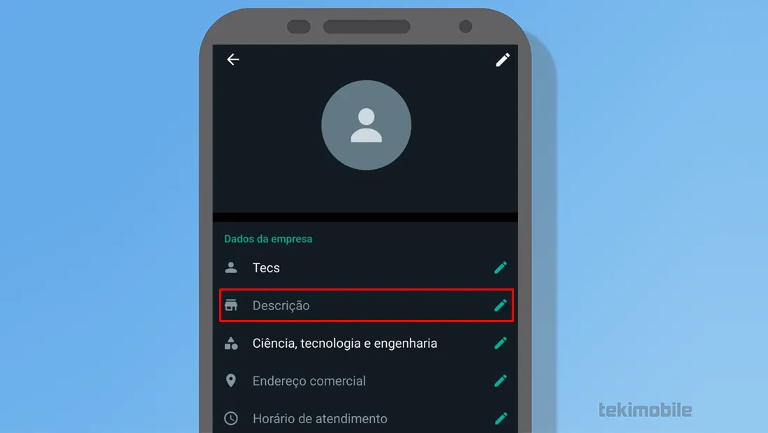 Crie uma descrição detalhada sobre sua empresa