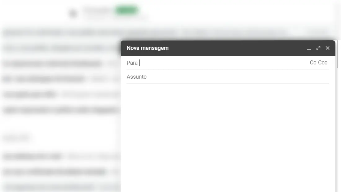 Digite sua mensagem e para quem vai enviar o e-mail