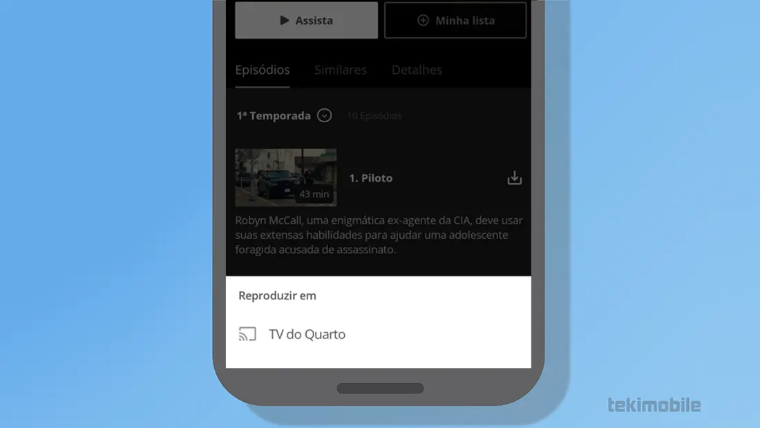 Escolha o dispositivo para a transmissão