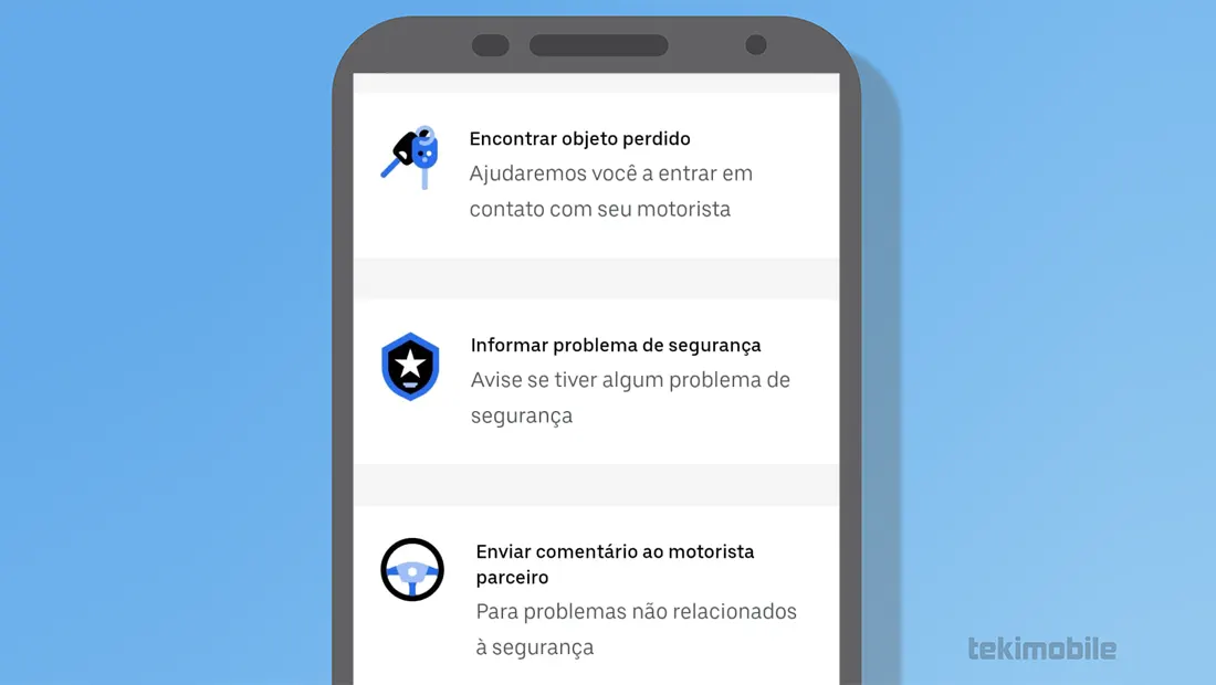 Escolha uma das opções que será exibida