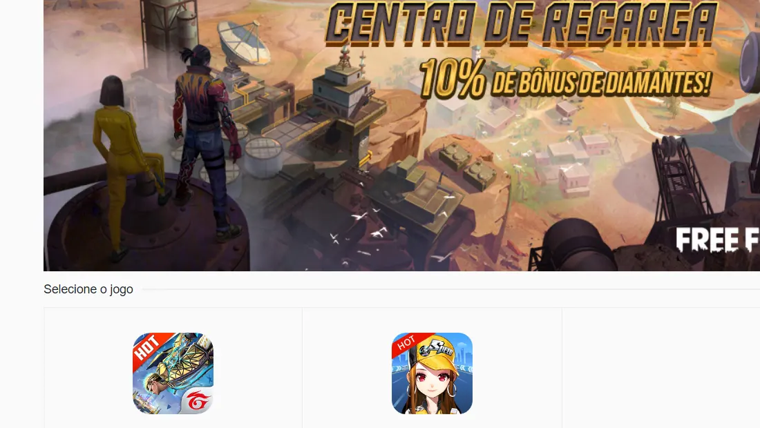 Faça o processo pelo Recarga Jogo