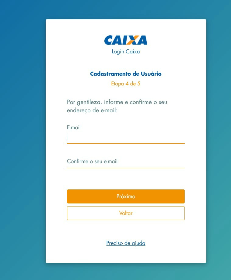 Finalize seu cadastro inserindo email e senha - Como consultar saldo do FGTS [celular e PC]