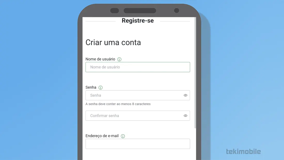 Informe os dados para fazer o cadastro