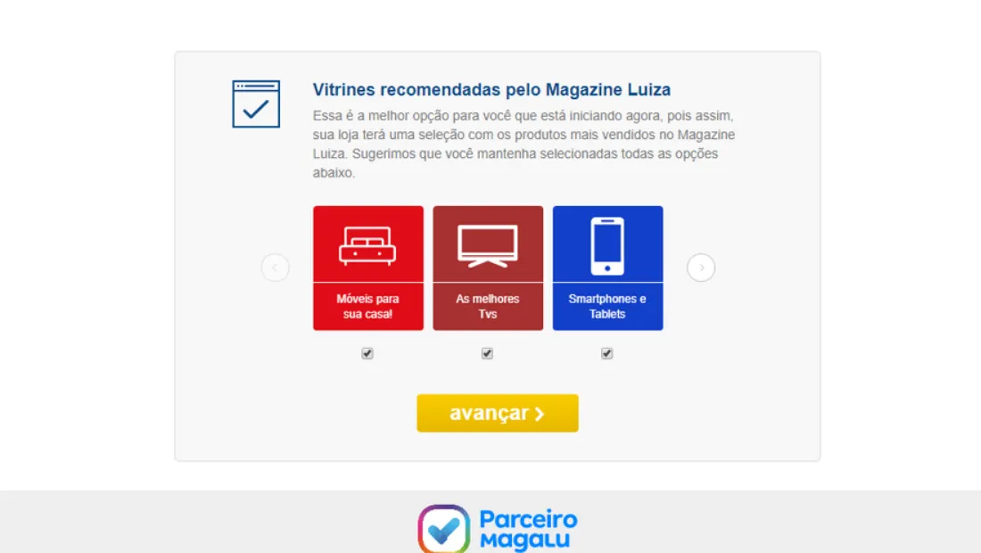Insira os produtos que terá na sua loja