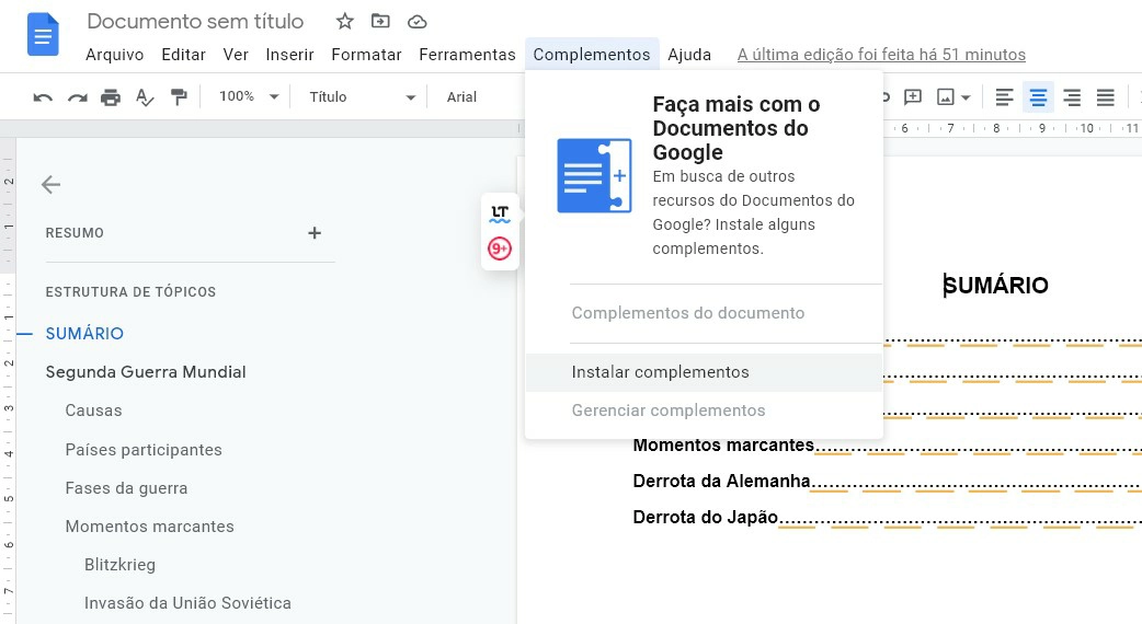 Instale complementos - Como colocar em ordem alfabética no Google Docs Instale complementos - Como colocar em ordem alfabética no Google Docs