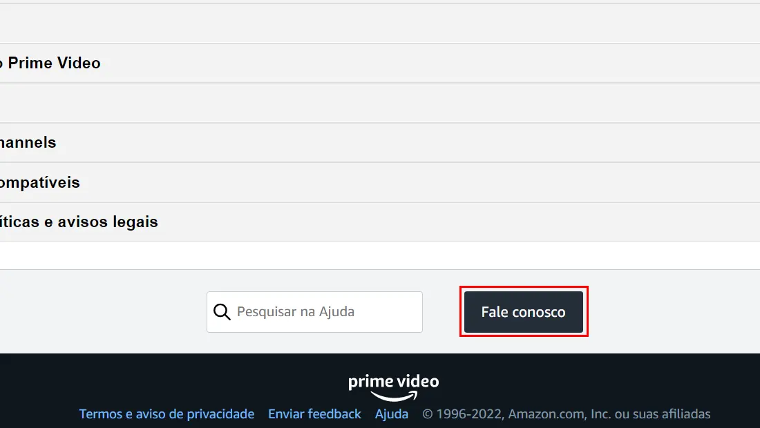 Logo abaixo na página clique em Fale Conosco
