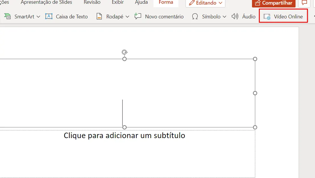 Na aba busque a opção de vídeo