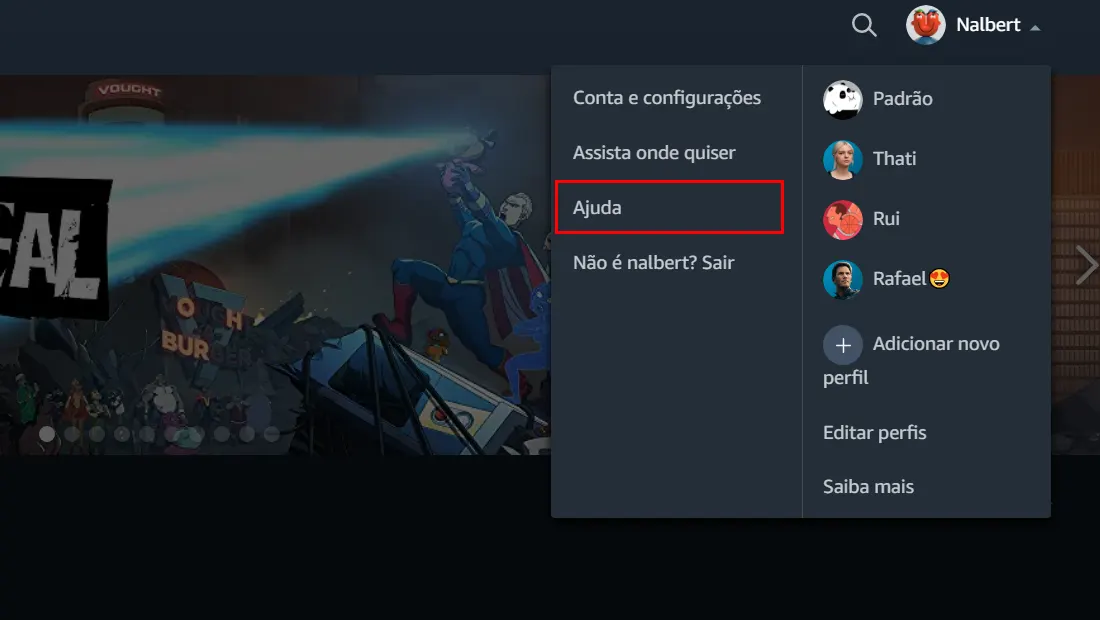Na janela flutuante clique em Ajuda