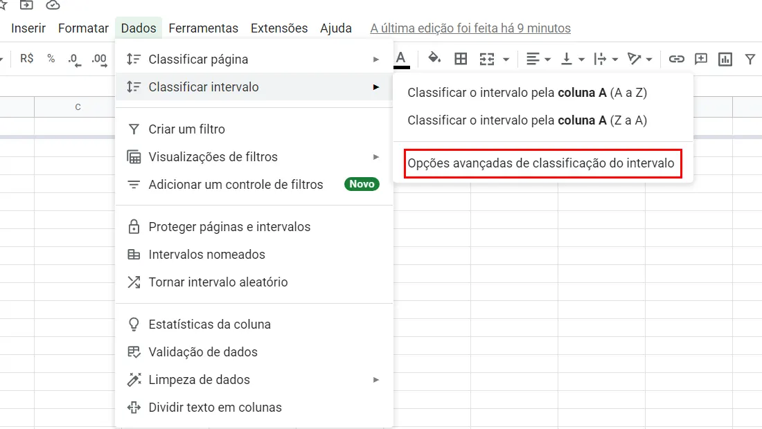 Na nova janela vá nas opções avançadas