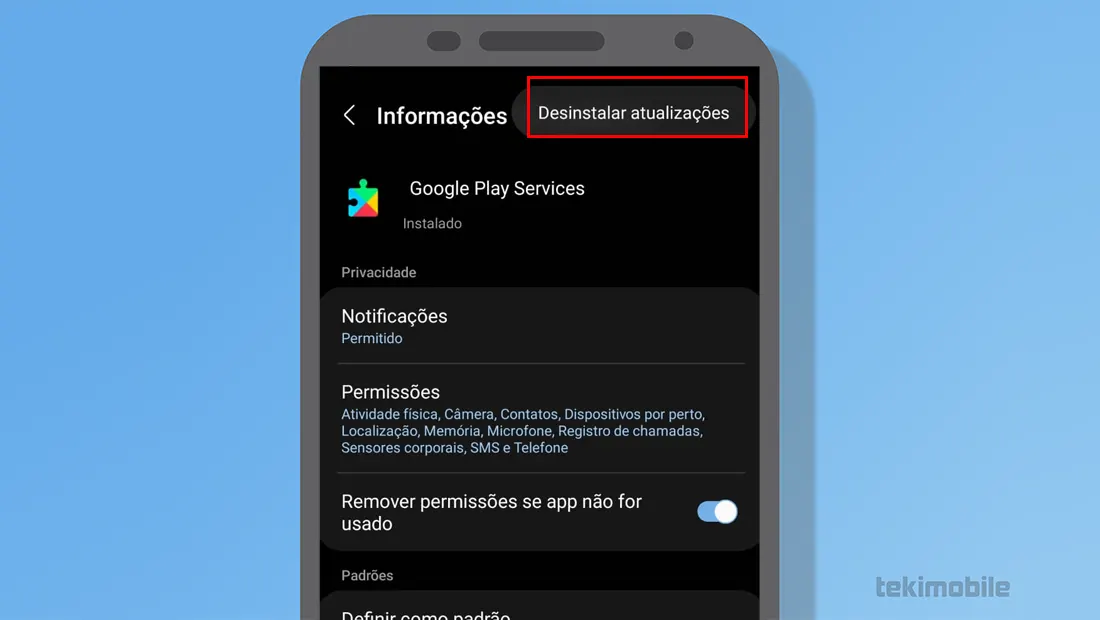 Na parte superior a direita vá em Desinstalar atualizações