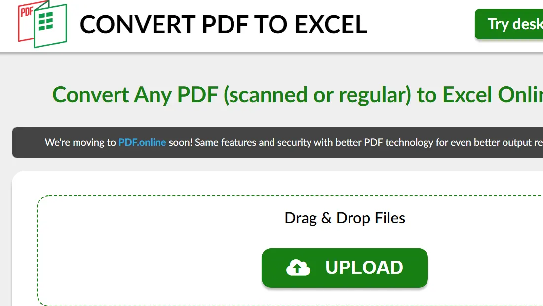 O PDFtoExcel é simples e seguro